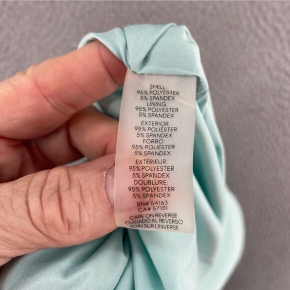 Calvin Klein Skirt Womens 12 Green Below Knee Faux Wrap Ruffle A Line Stretch - Picture 7 of 10